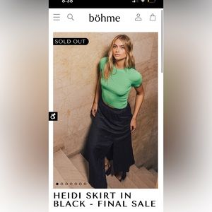 Böhme Black midi skirt with slit